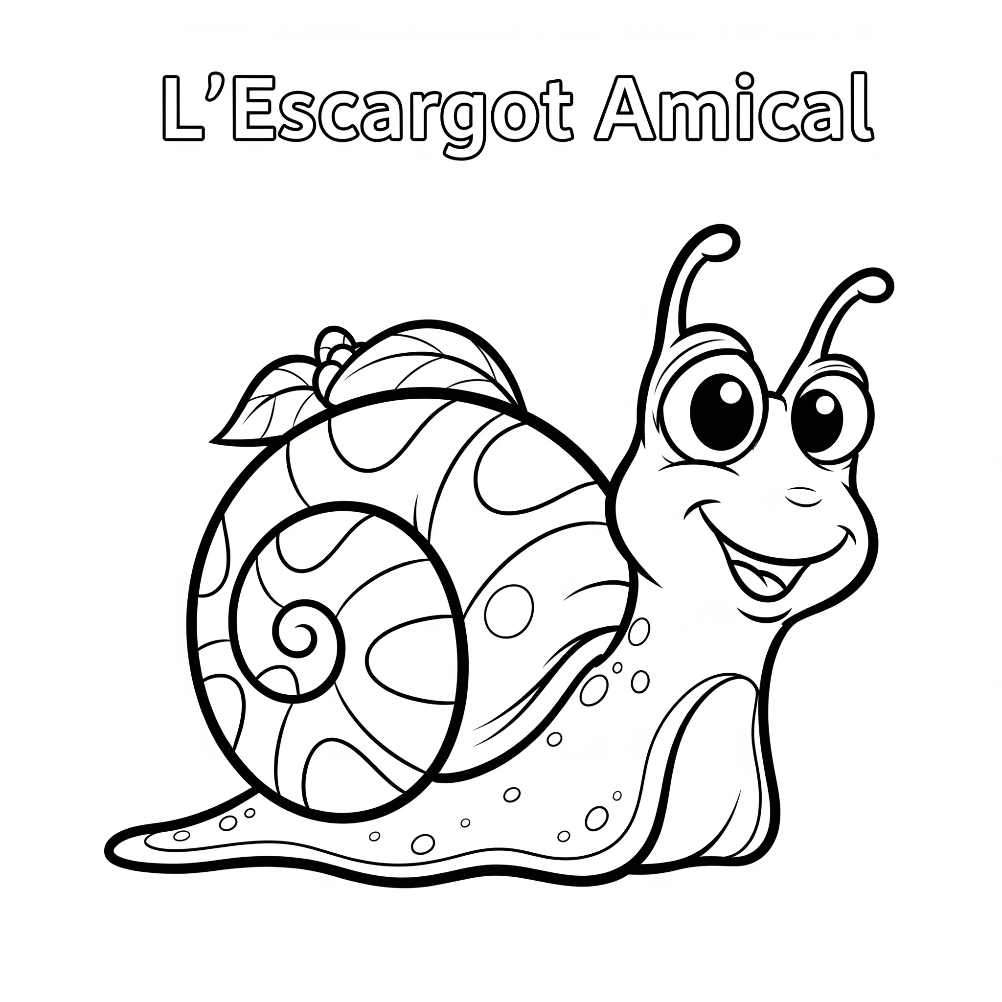 coloriage L’Escargot Amical gratuit en ligne