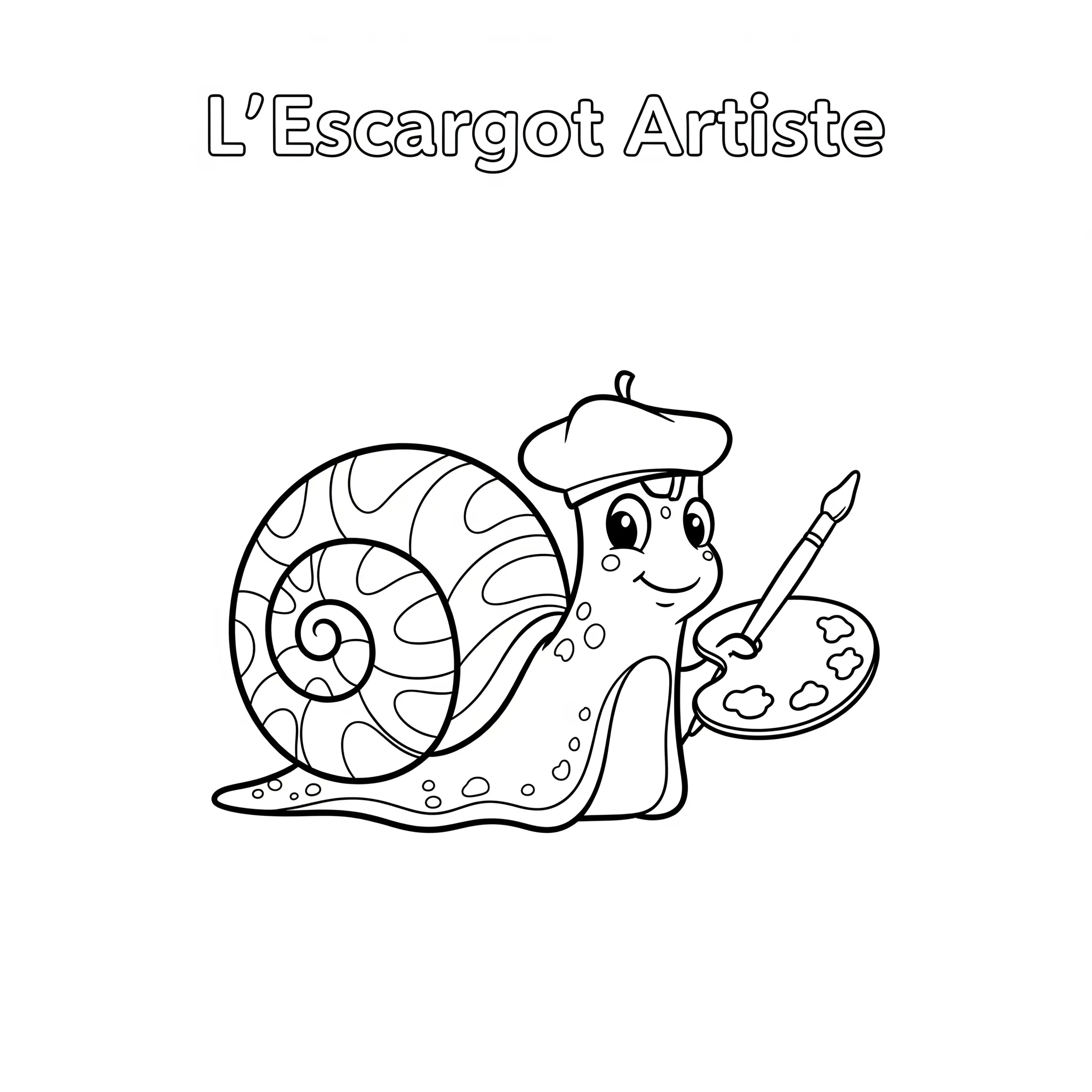 coloriage L’Escargot Artiste a imprimer gratuit