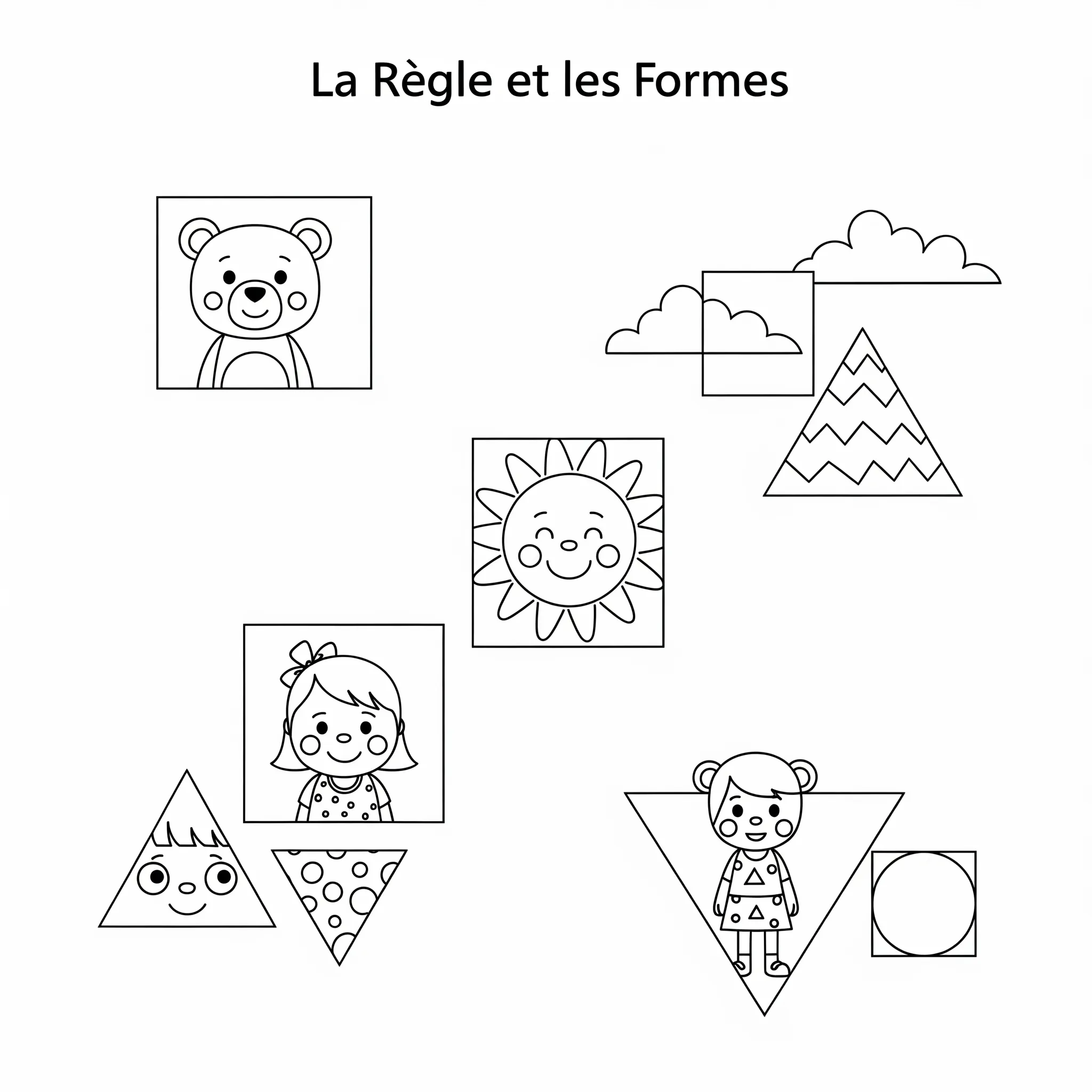 imprimer coloriage La Règle et les Formes pour enfant
