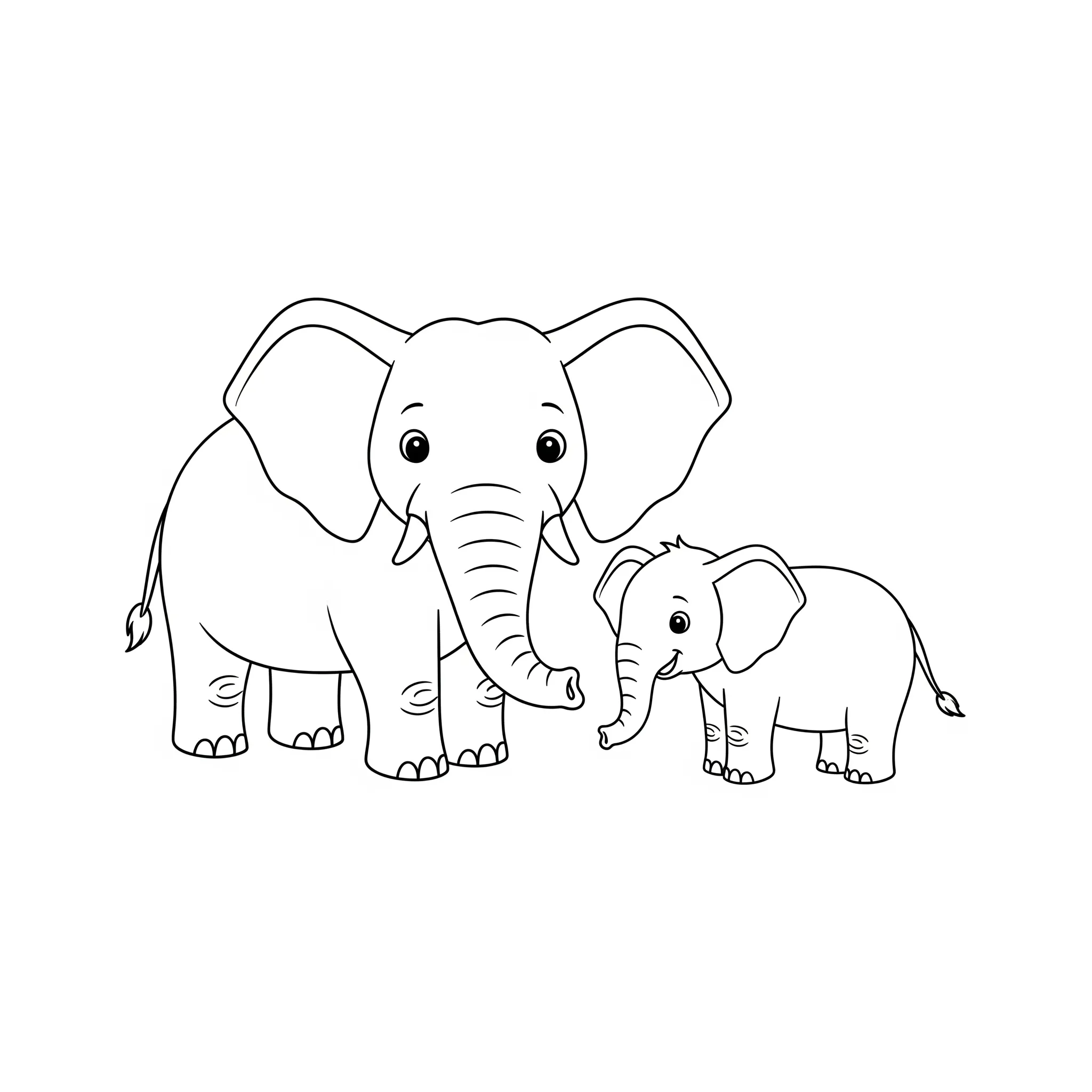 télécharger coloriage La famille éléphant gratuit