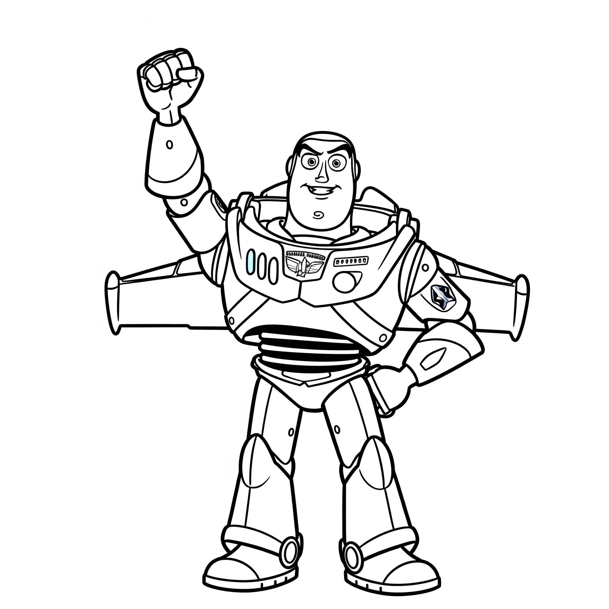 coloriage La pose héroïque de Buzz pour enfant gratuit