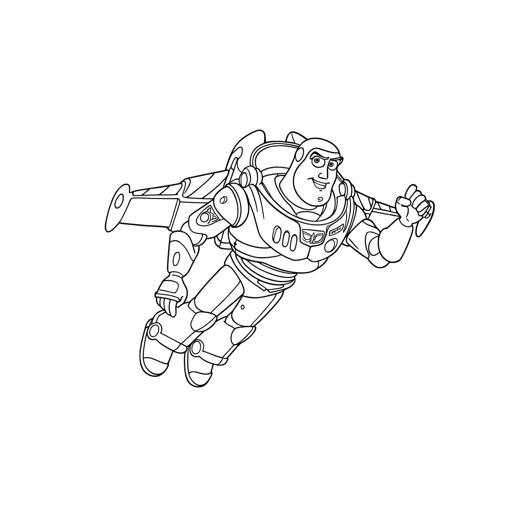 coloriage La silhouette de Buzz en vol pour enfants à télécharger