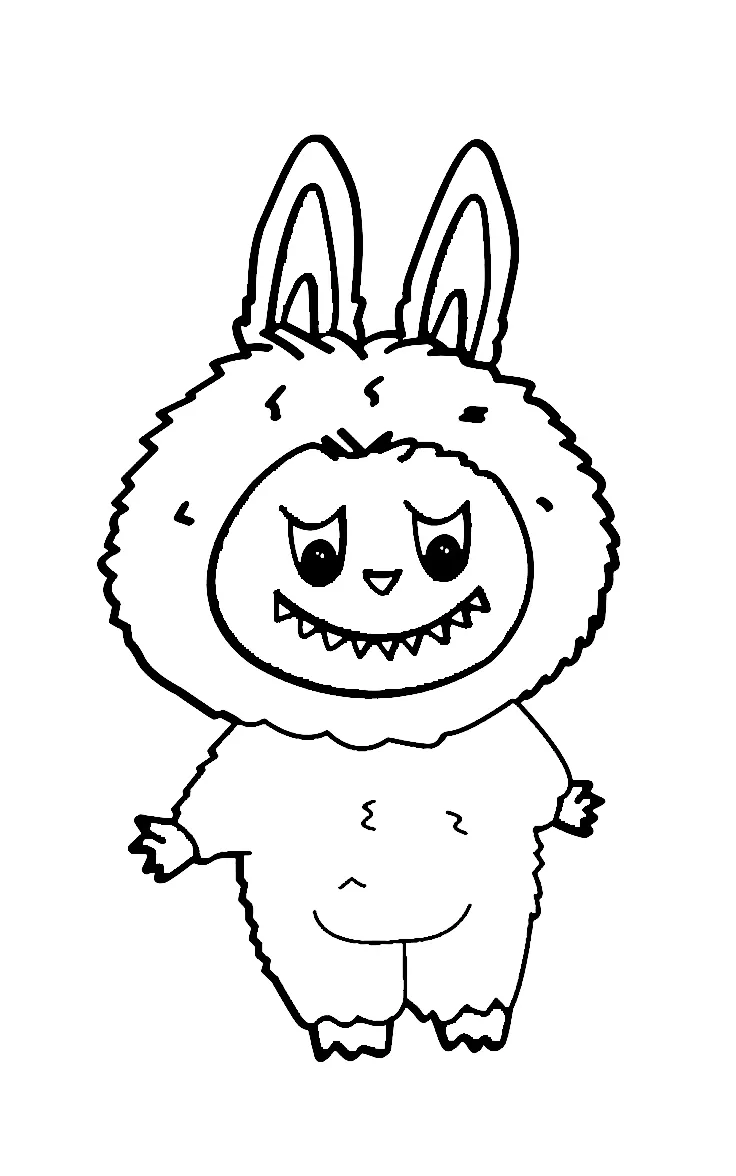 coloriage Labubu à imprimer kawaii