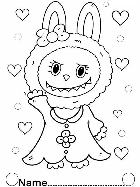 coloriage Labubu pour bebe a imprimer 1