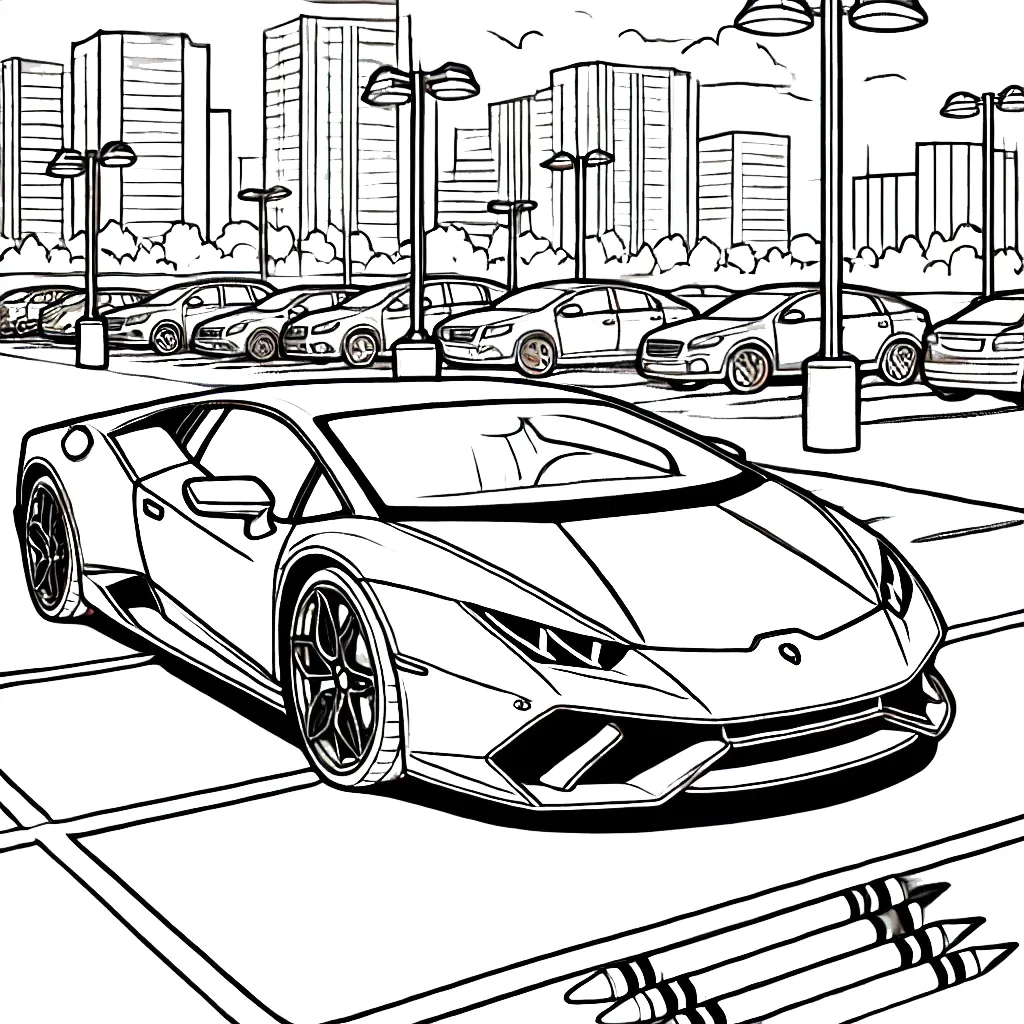 coloriage Lamborghini à imprimer gratuitement