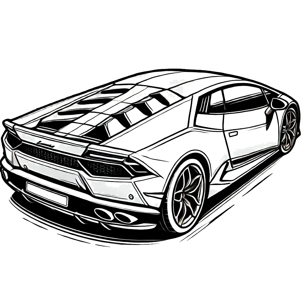 coloriage Lamborghini à imprimer pour enfant de 10 ans