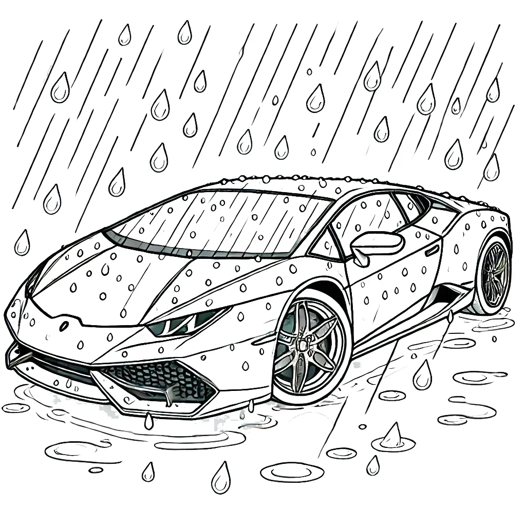 coloriage Lamborghini pour enfant de 4 ans