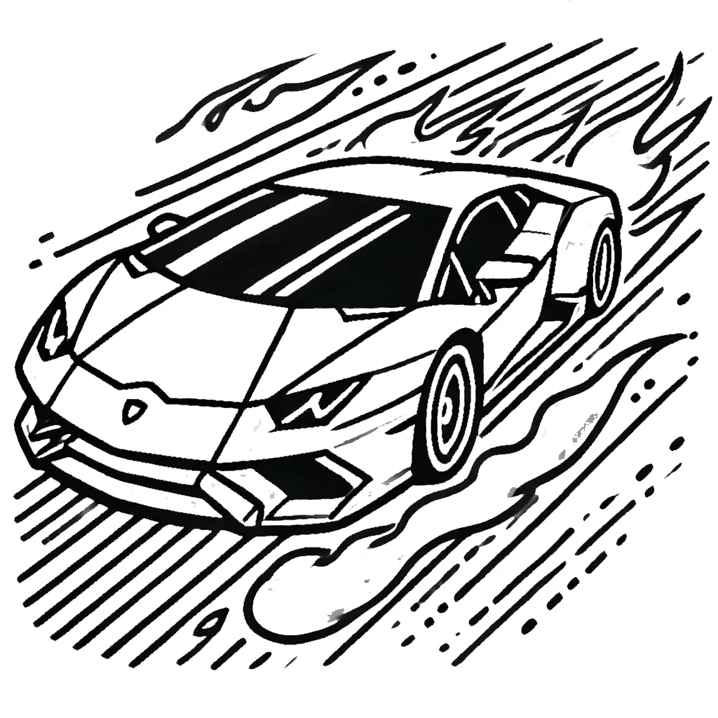 coloriage Lamborghini pour enfants a imprimer 1