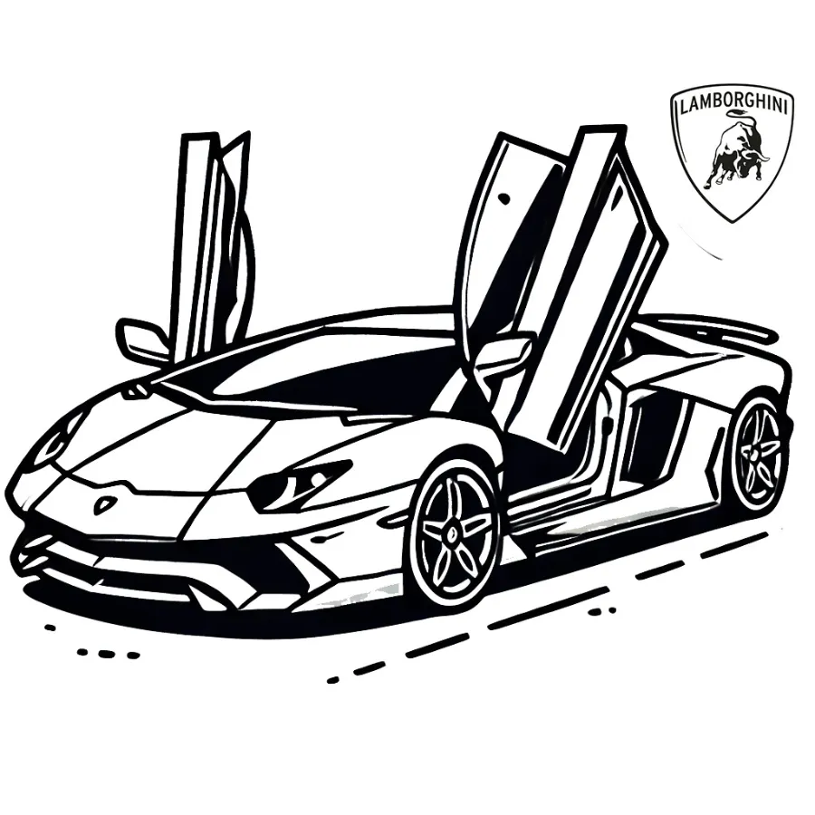 coloriage Lamborghini pour enfants a imprimer