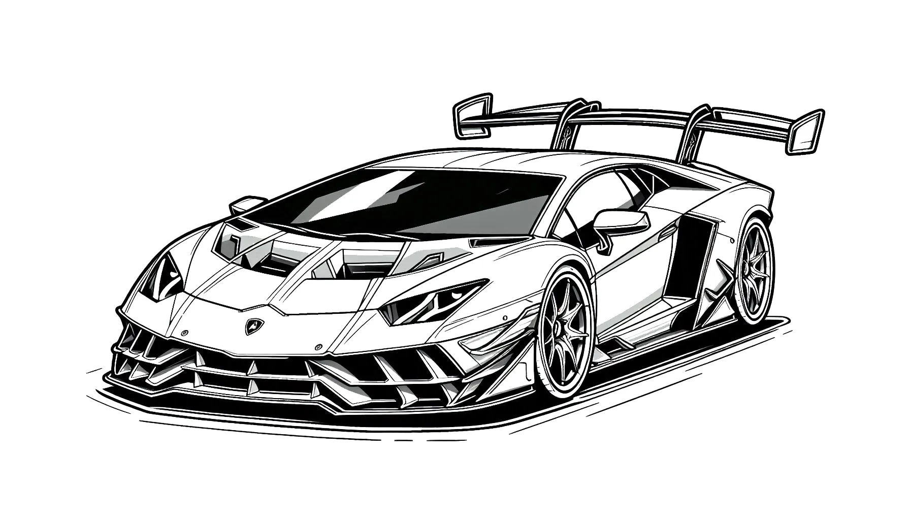 coloriage Lamborghini pour enfants 1