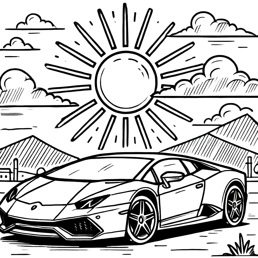 coloriage Lamborghini pour enfant gratuit