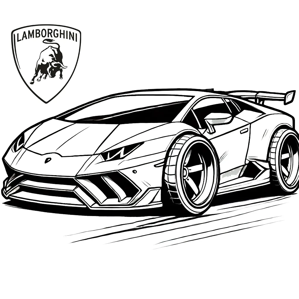 coloriage Lamborghini pour enfants