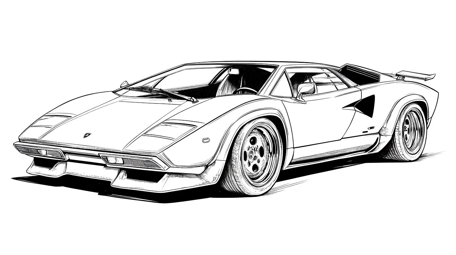 imprimer coloriage Lamborghini pour enfant