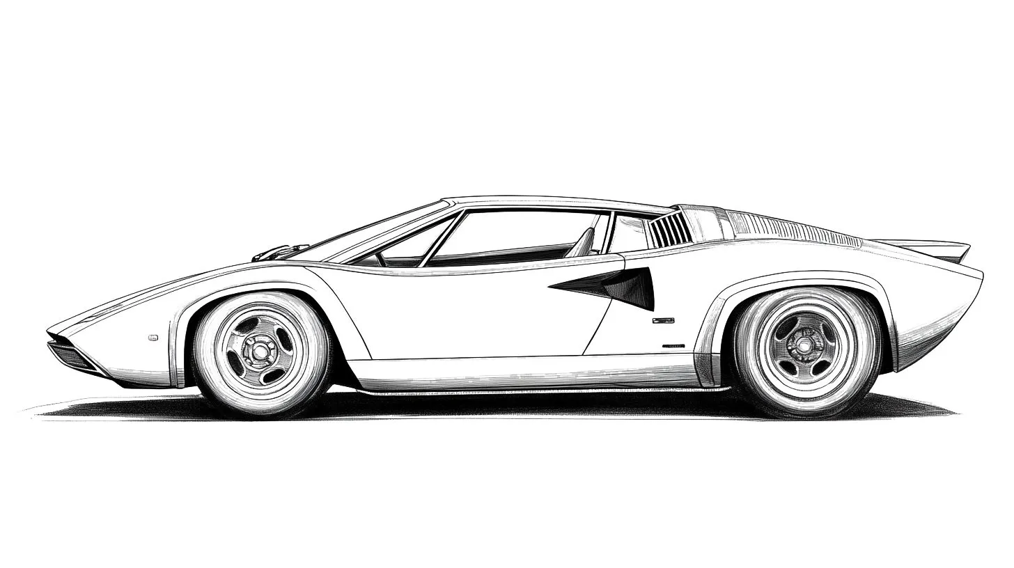 coloriage Lamborghini pour enfant de à imprimer