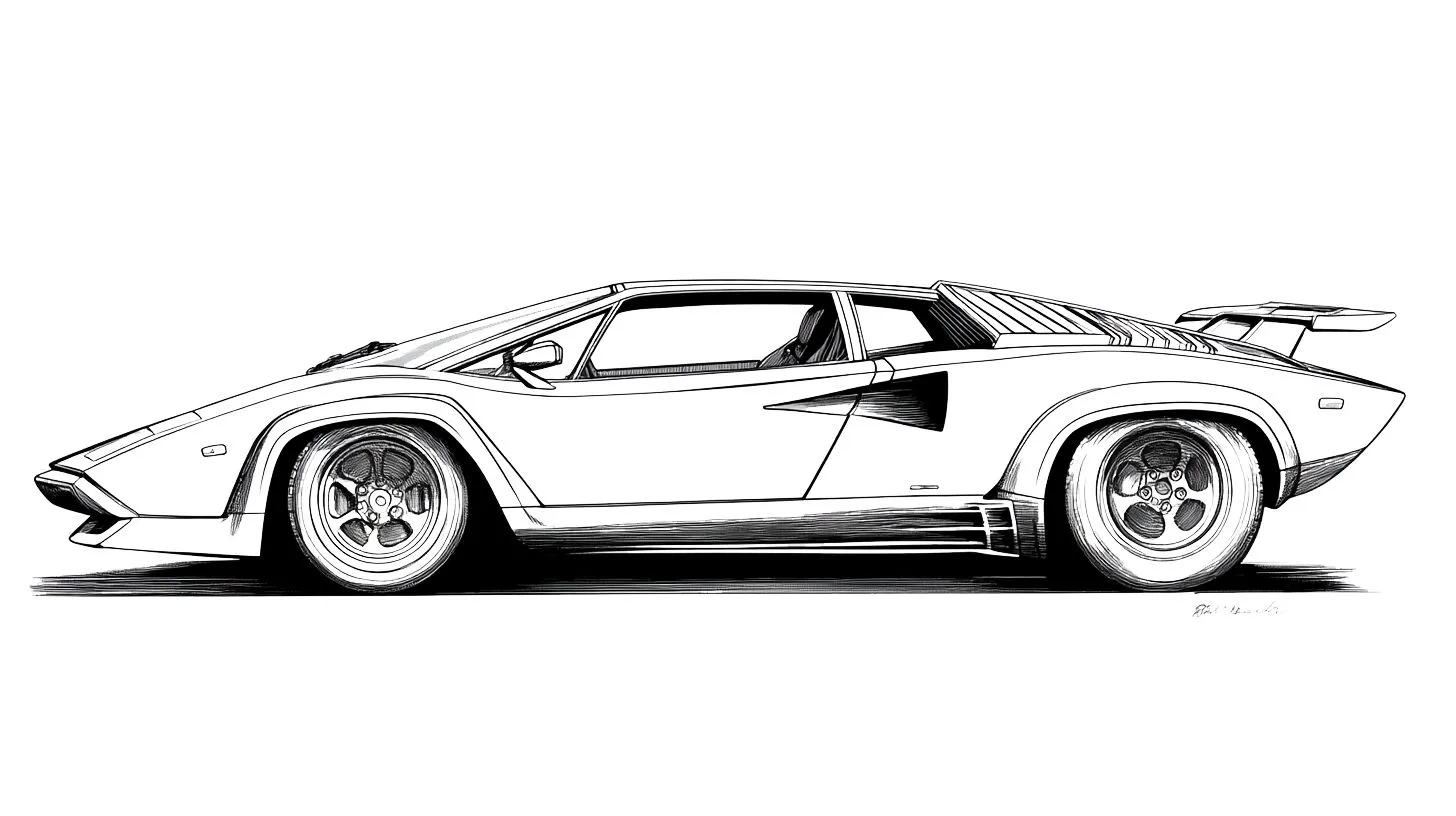 coloriage Lamborghini et découpage à imprimer