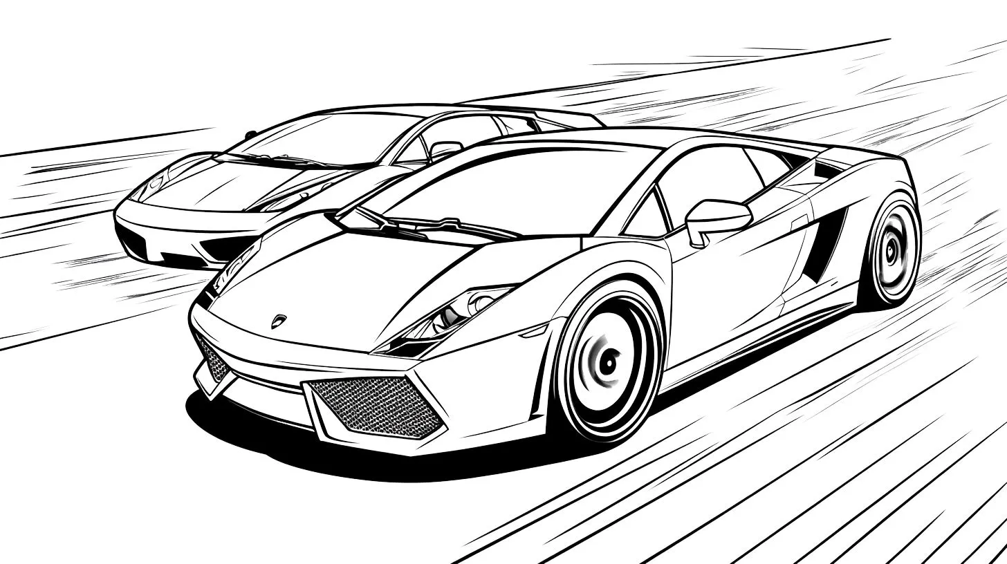 coloriage Lamborghini a imprimer pour enfant de 4 ans