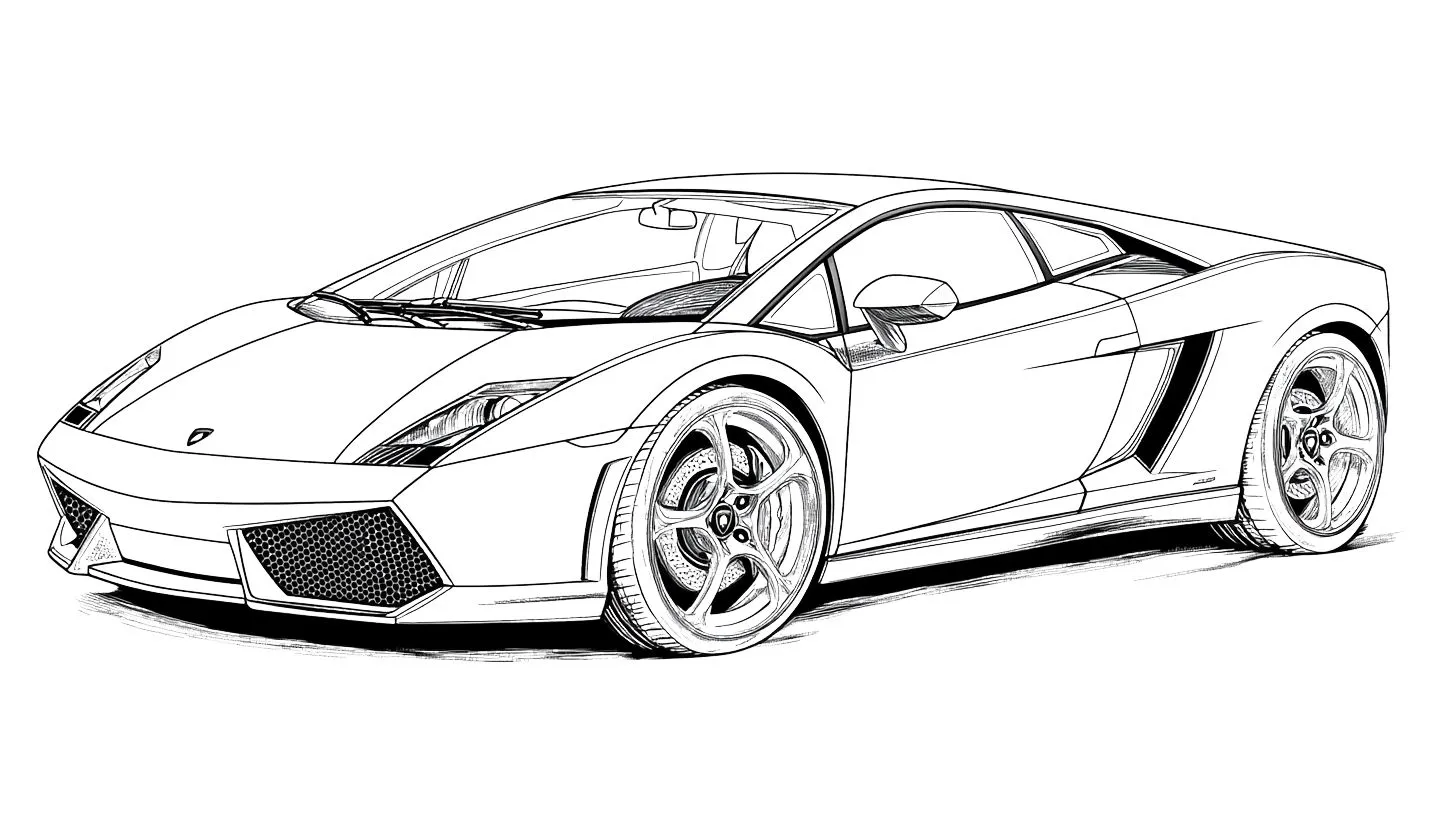 coloriage Lamborghini pour enfants à télécharger