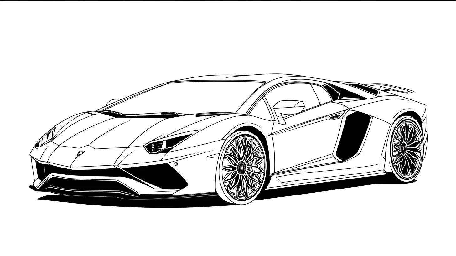 coloriage Lamborghini pour enfant de 5 ans