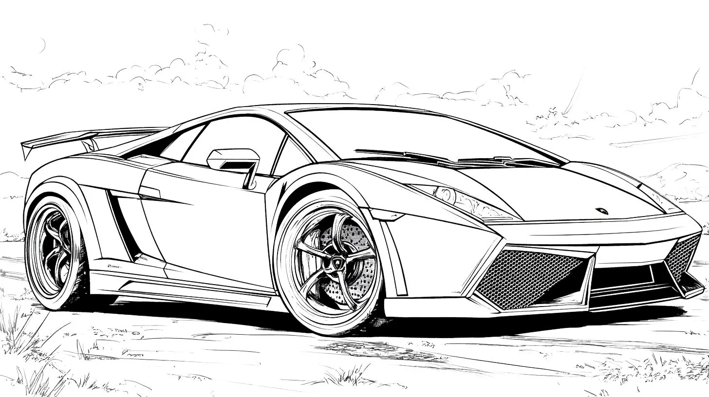 coloriage Lamborghini à imprimer pour enfant de 2 ans