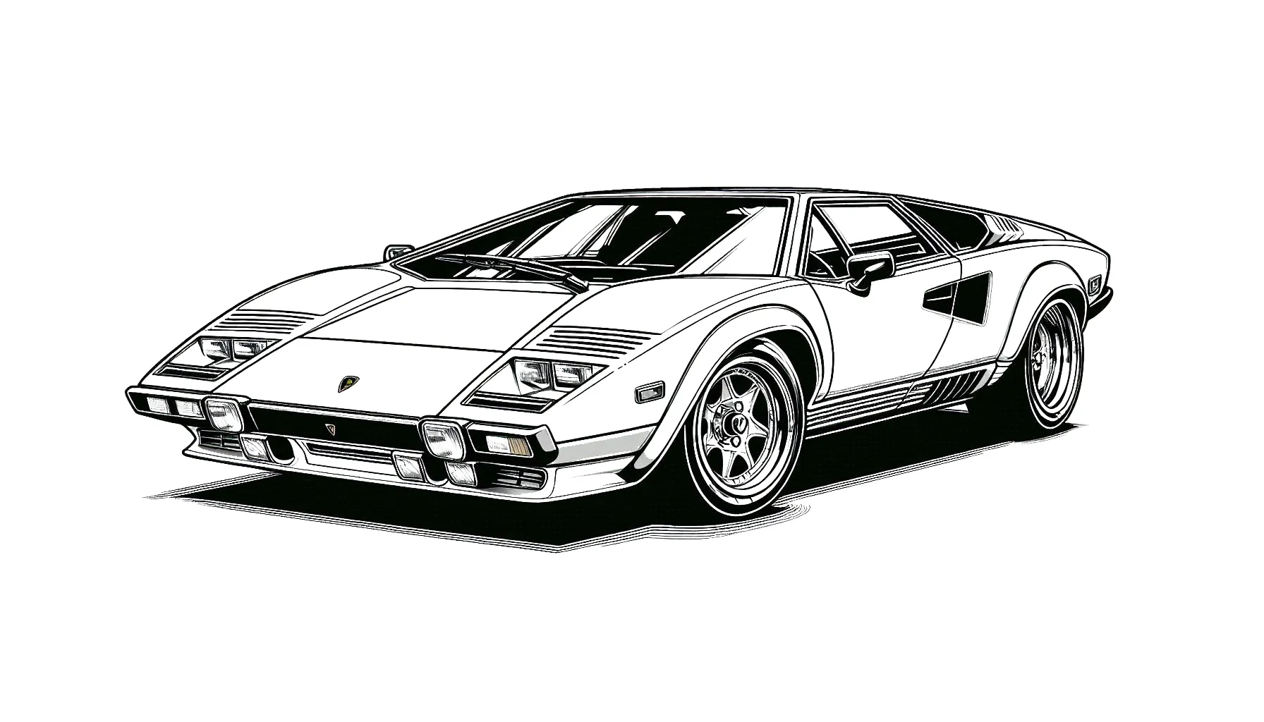 coloriage Lamborghini à imprimer kawaii