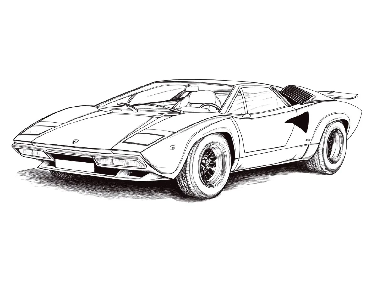 coloriage Lamborghini pour enfant a imprimer gratuit