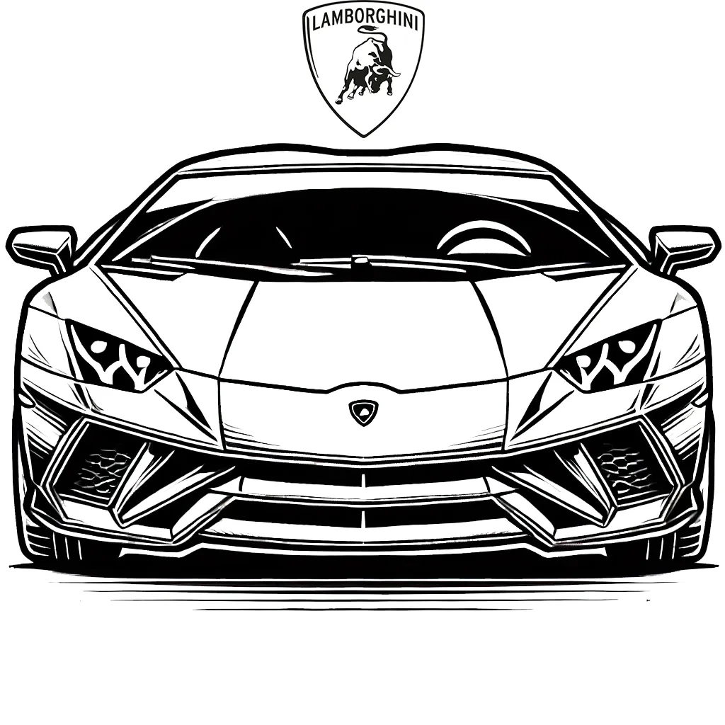 coloriage Lamborghini pour enfant de 2 ans