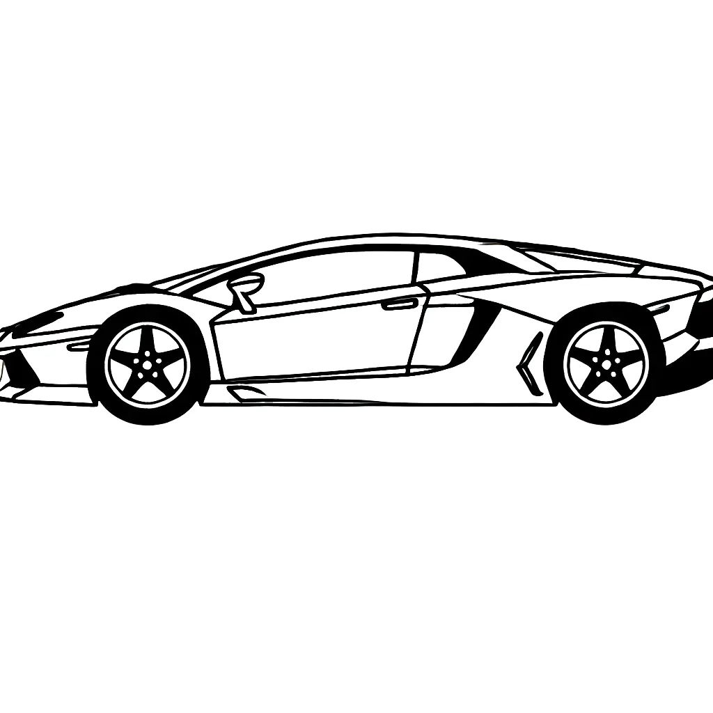 image de coloriage Lamborghini pour enfant