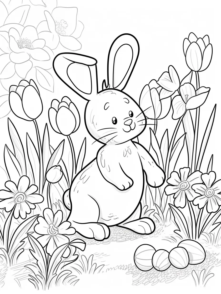 coloriage Lapin de pour enfants