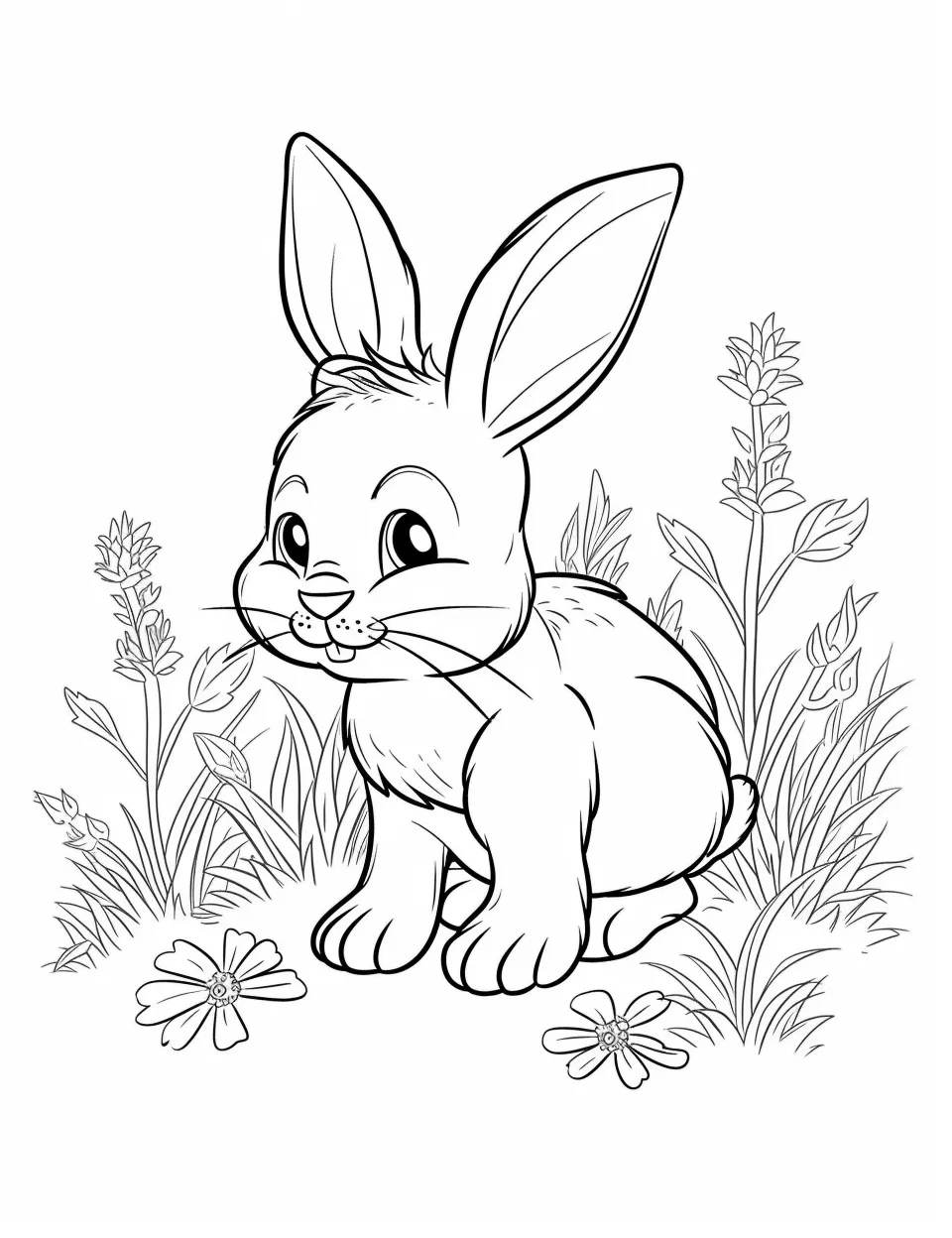 image pour coloriage Lapin enfant