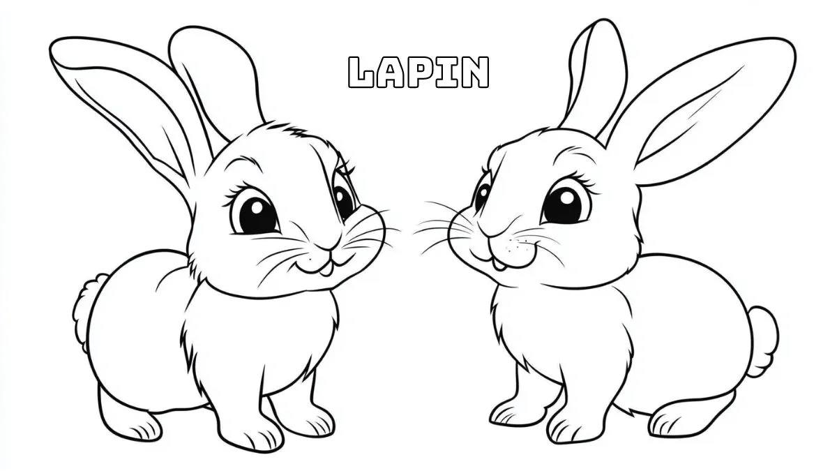 coloriage Lapin pour enfant de 4 ans