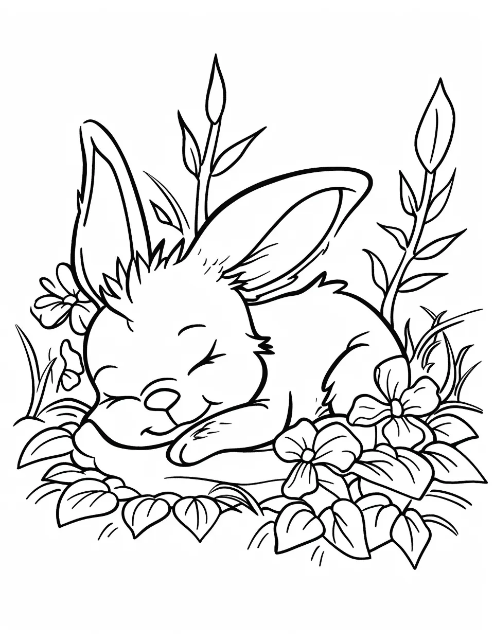 coloriage Lapin à imprimer pour enfant de 4 ans