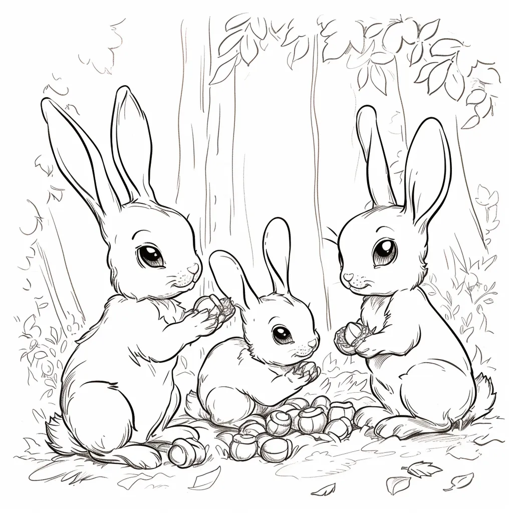 coloriage Lapin pour enfant de 3 ans 1