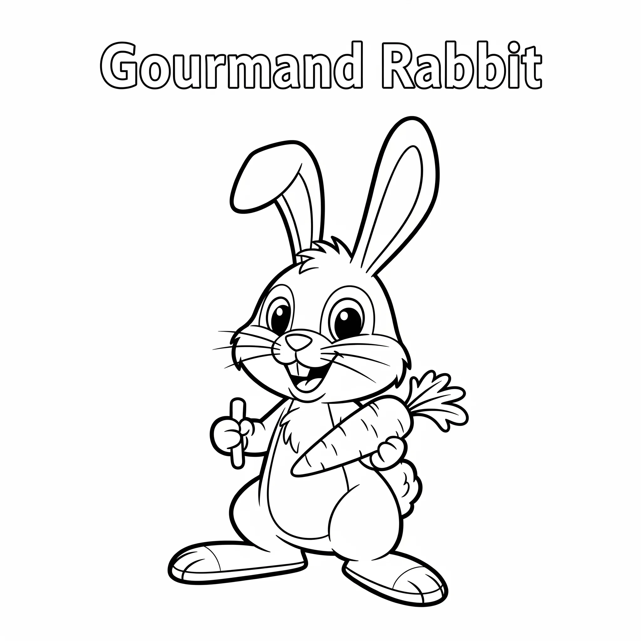 coloriage Lapin Gourmand de pour enfants