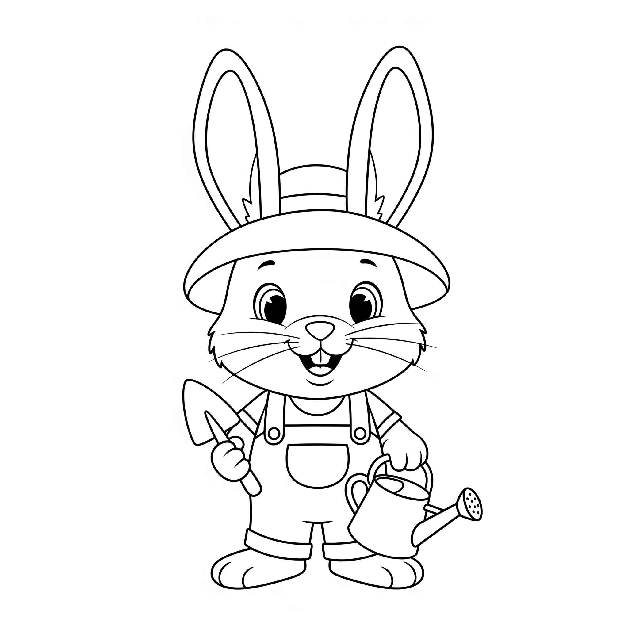 coloriage Lapin Jardinier pour enfant de 3 ans