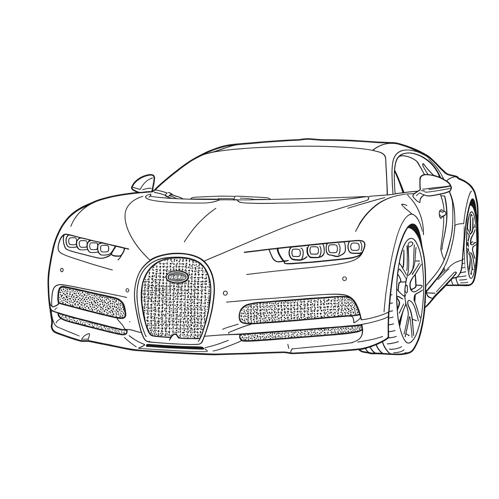télécharger coloriage L’avant d’une Bugatti Chiron gratuit