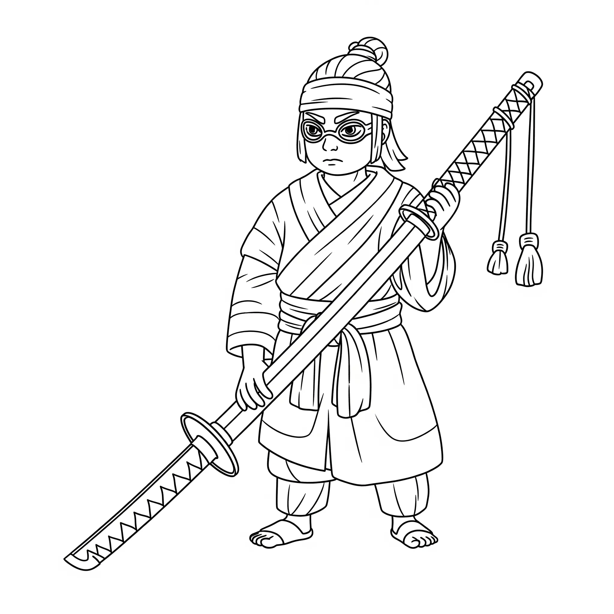 coloriage Le Katana de Nichirin de Giyu Tomioka gratuit pour enfants