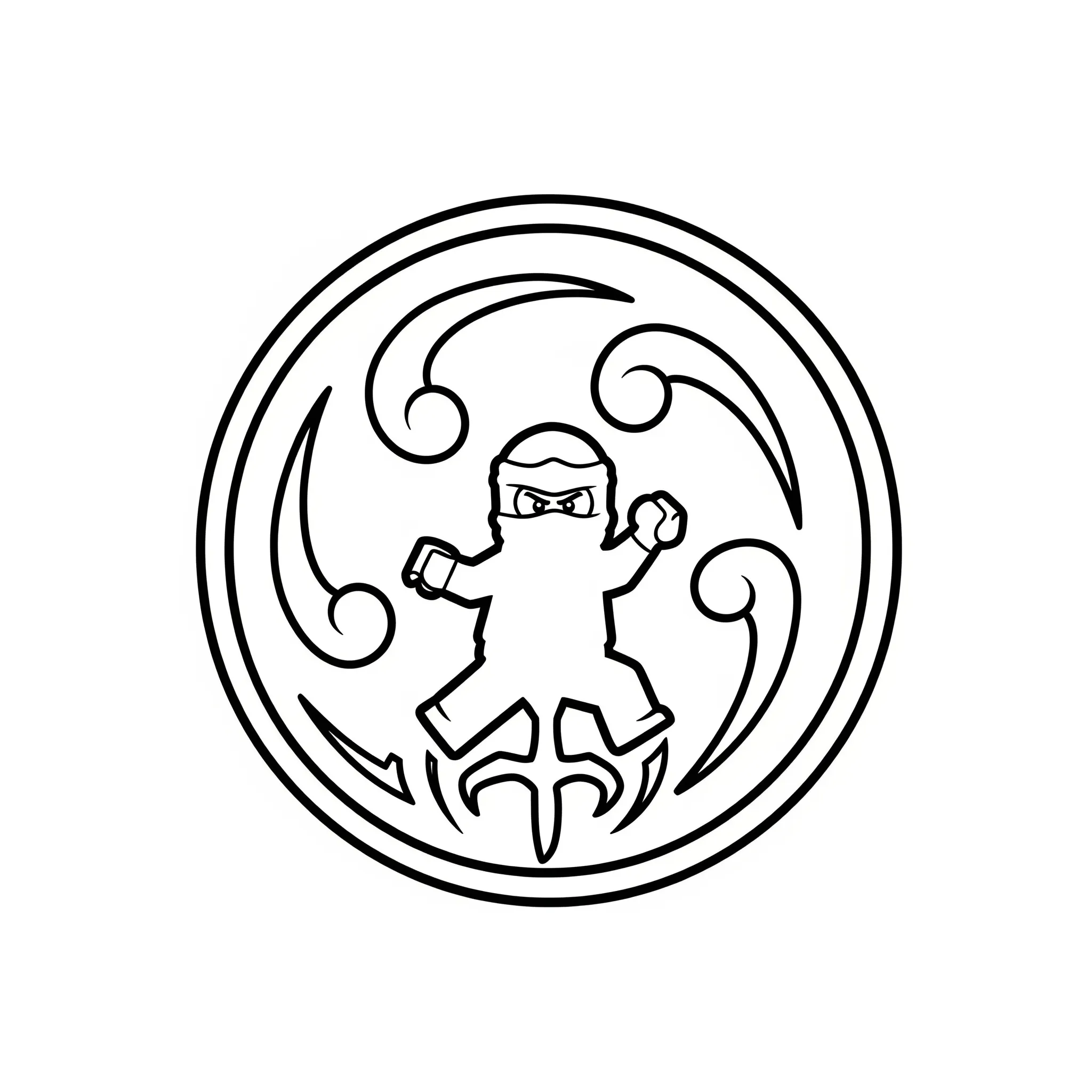 coloriage Le Symbole des Maîtres du Spinjitzu à imprimer pdf gratuit