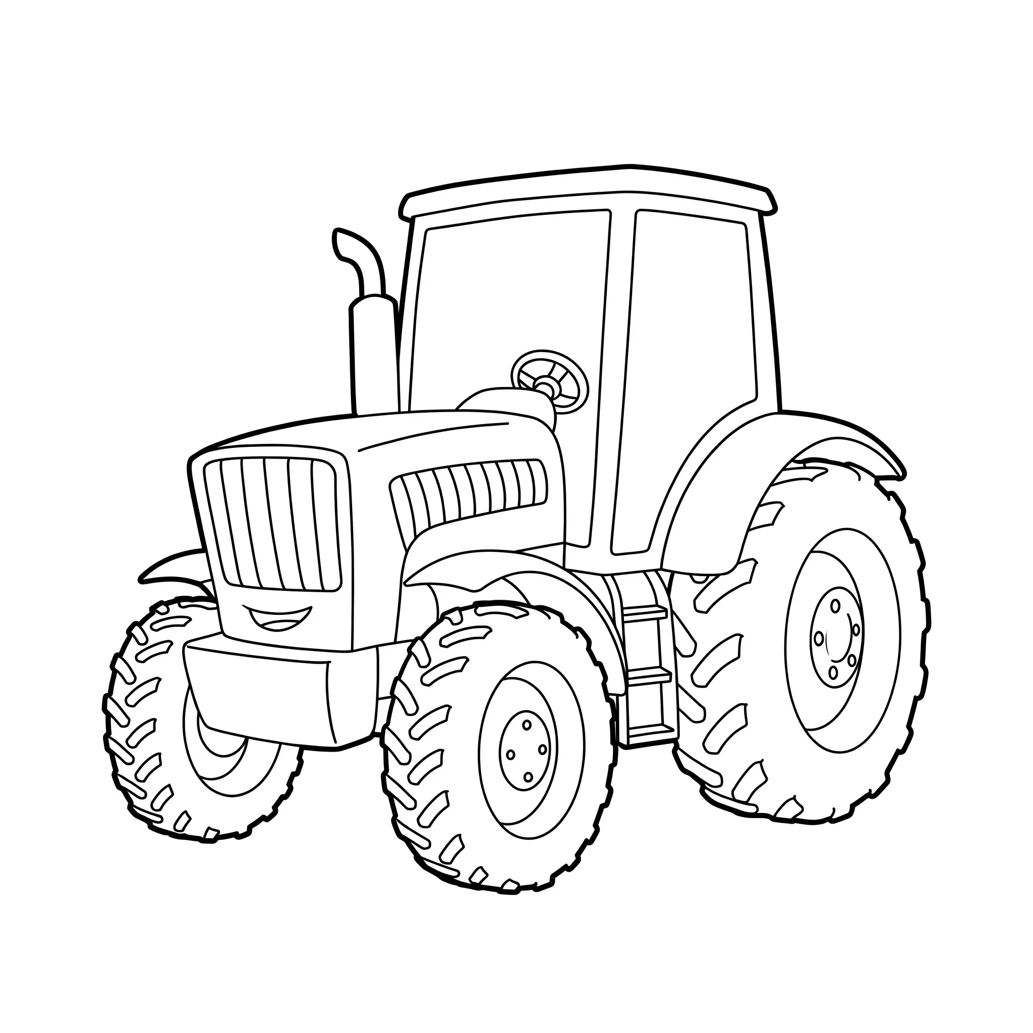coloriage Le contour d’un tracteur à imprimer a4
