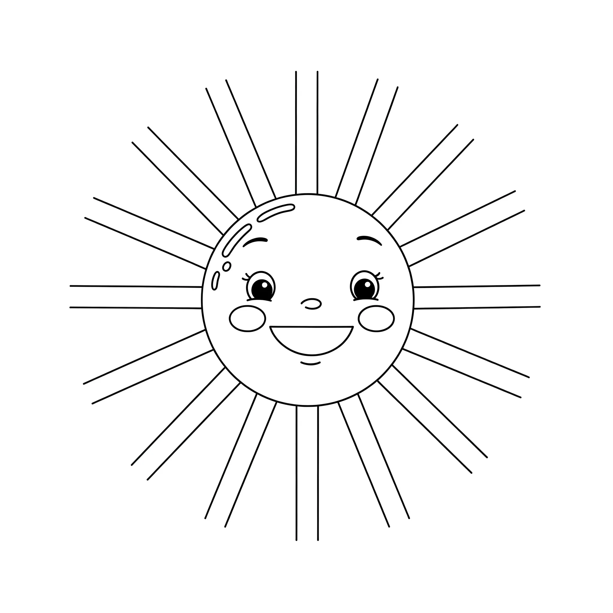 coloriage Le soleil avec des rayons colorés a imprimer gratuitement