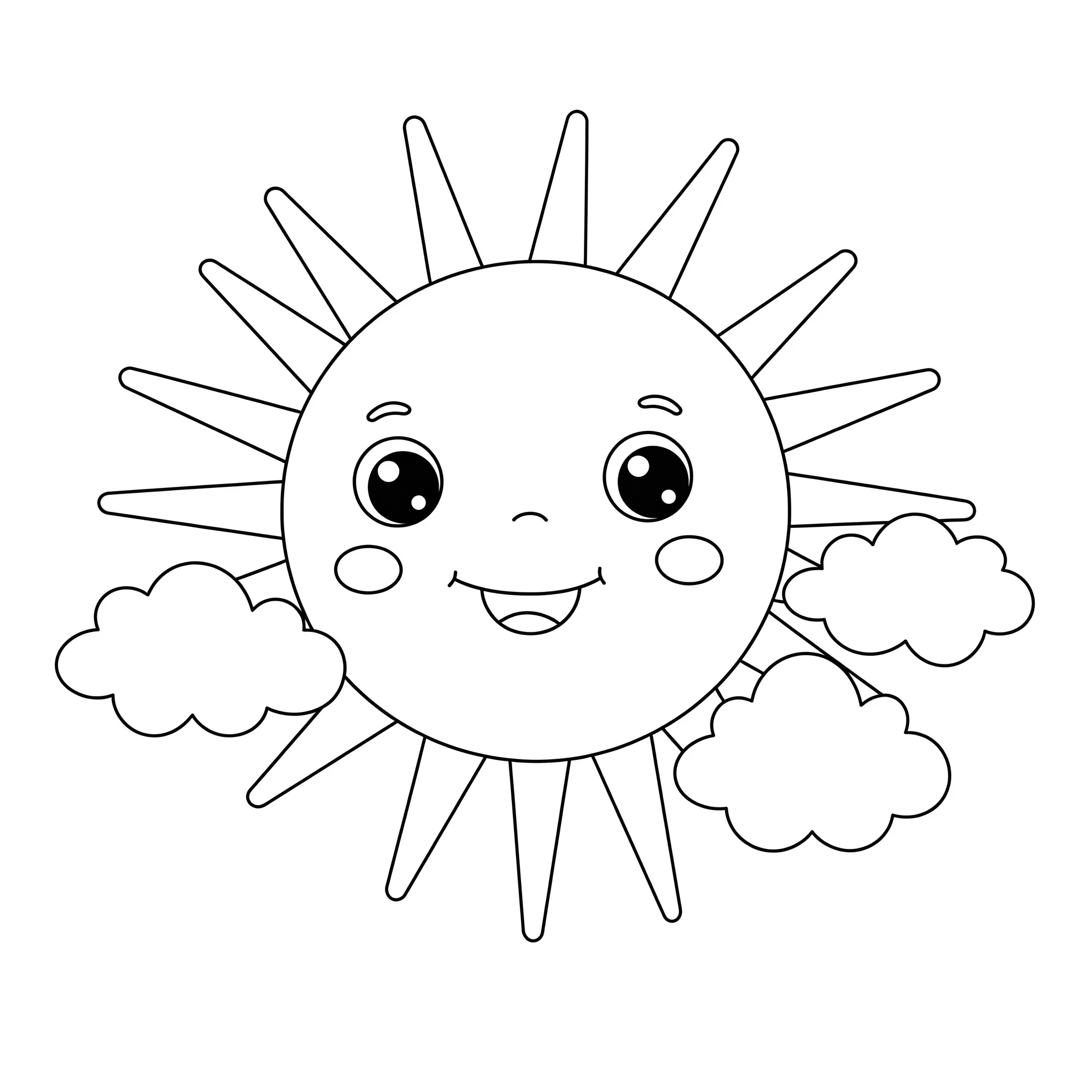coloriage Le soleil et les nuages à imprimer pdf gratuit
