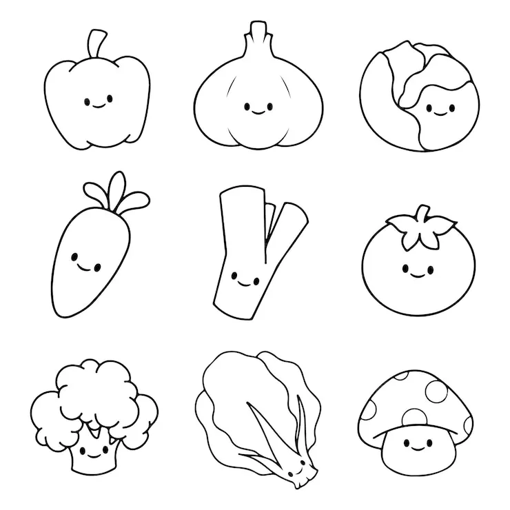 coloriage Légumes a dessiner en ligne