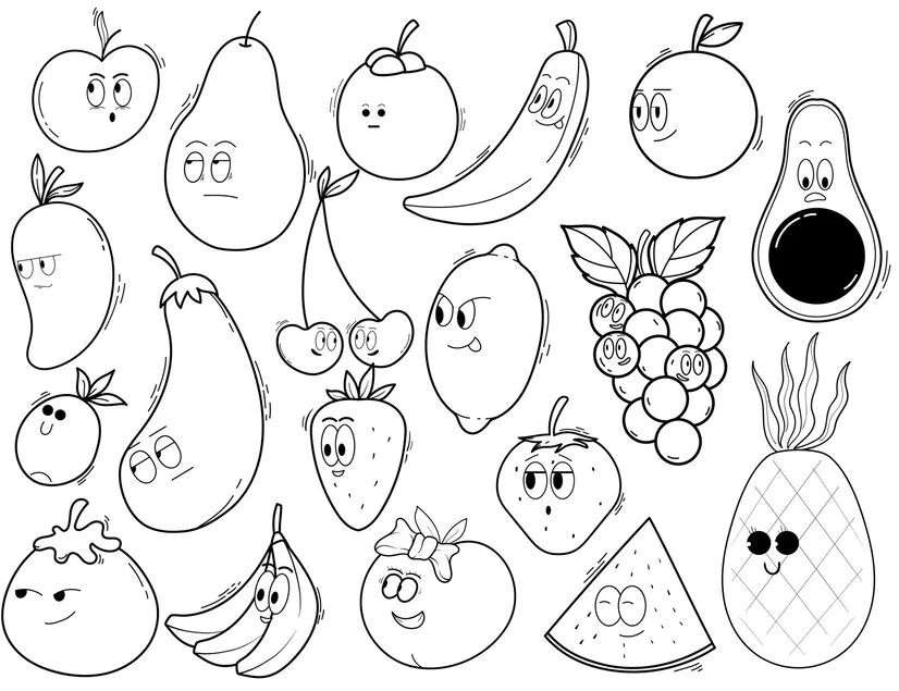 coloriage Légumes à imprimer gratuit 1