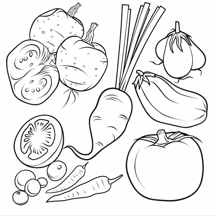 coloriage Légumes a dessiner et imprimer