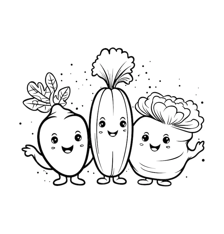 coloriage Légumes pour enfant de 4 ans 2