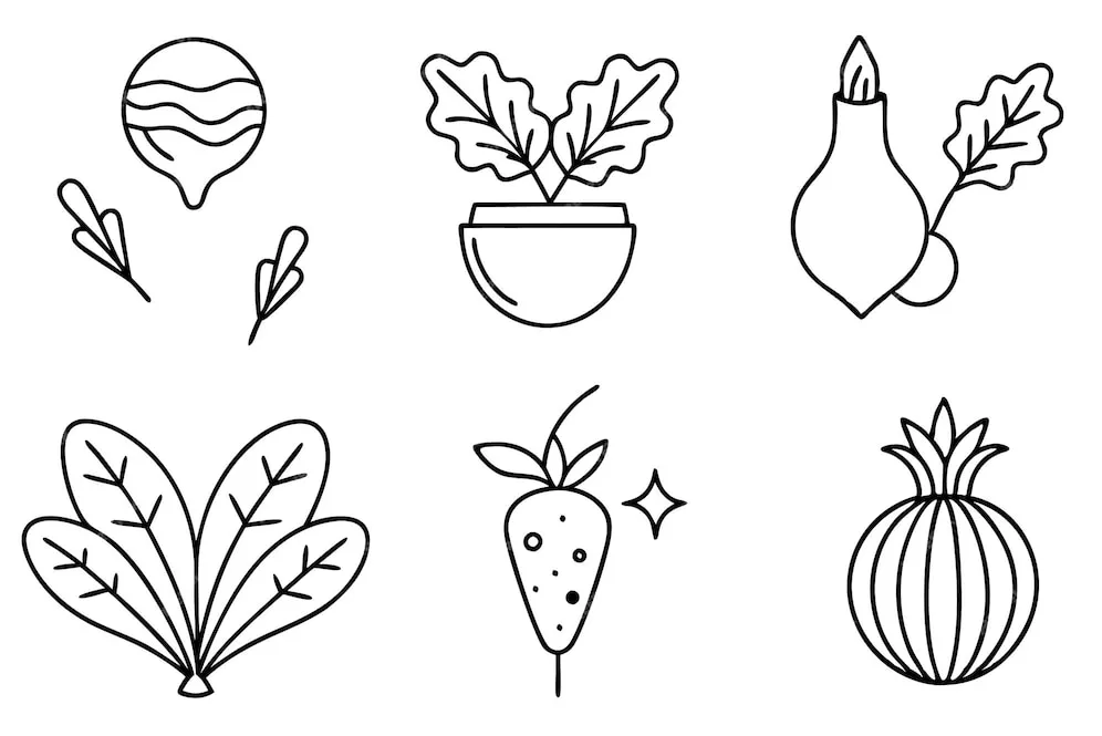 coloriage Légumes pour primaire