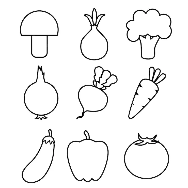 imprimer coloriage Légumes gratuit 1