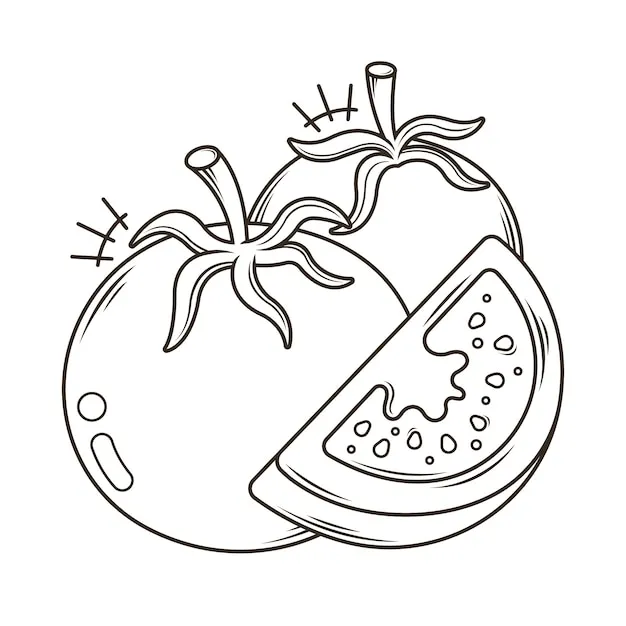 coloriage Légumes à imprimer pour enfant de 2 ans 1