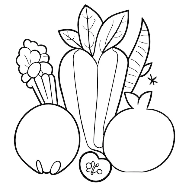 coloriage Légumes et dessins 1