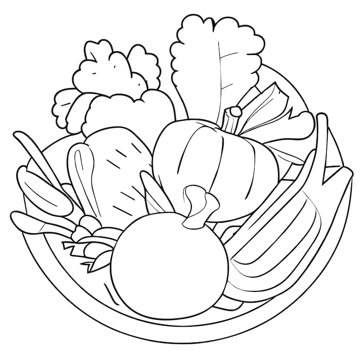 coloriage Légumes a imprimer gratuit