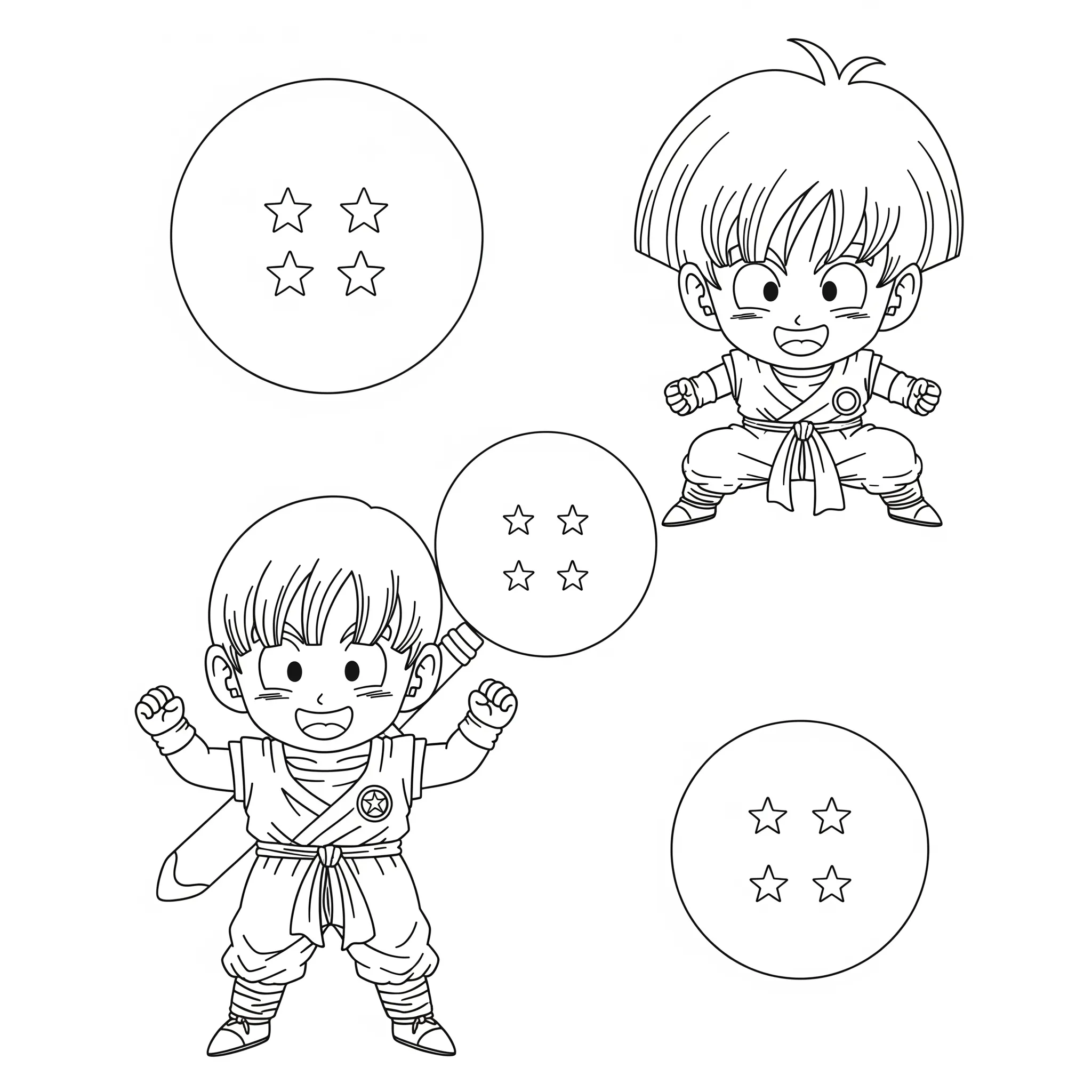 coloriage Les Dragon Balls a telecharger